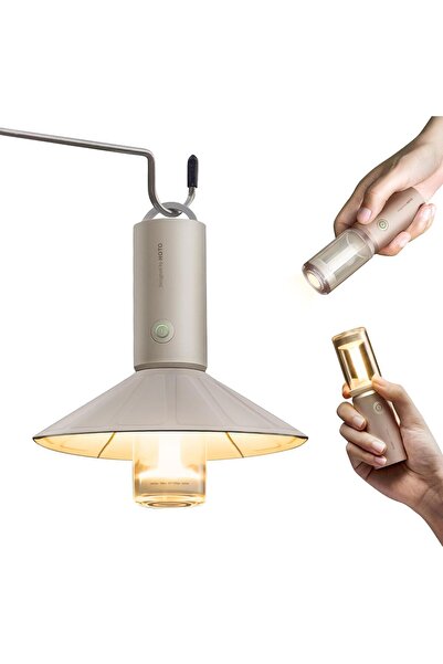 hoto مصباح تخييم خارجي قابل لإعادة الشحن، فانوس تخييم 3 في 1، 3200 مللي أمبير...