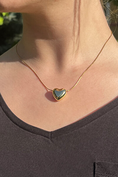 MİLSO قلادة على شكل قلب بالون لون ذهبي