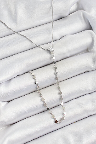 Skygo قلادة نسائية من النحاس الأصفر على شكل نجمة من حجر الزركون Y موديل فضي ا...