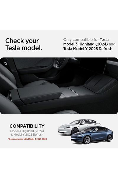 Spigen Center Console Organizer Tray (Carbon Edition) for Tesla Model 3 Highland