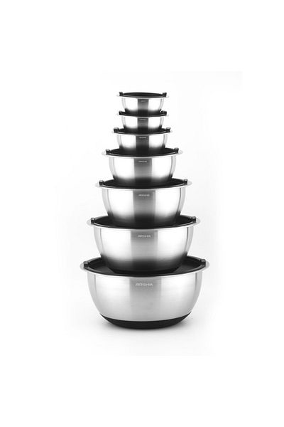 Arshia 14Piece Stainless Steel Mixing Bowl Set with Airtight Lids Non Slip Silicone Base, Mirror I