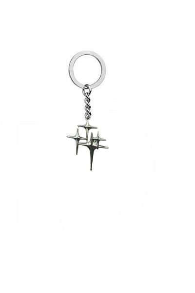 Herşey Nota Unisex Keychain with Four-Cornered Star Figure – Geometric and Meaningful Minimal Accessory