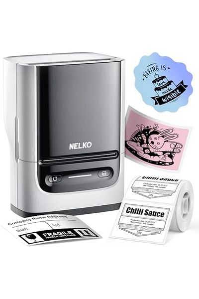 Nelko Label Maker Machine with Tape, PM220 Bluetooth Label Printer