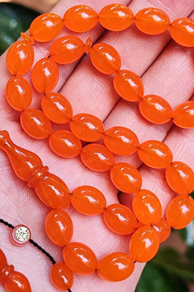 Vip Kehribar 8X11 mm Ayhan Turan Master Crafted Orange Dice Amber Prayer Beads