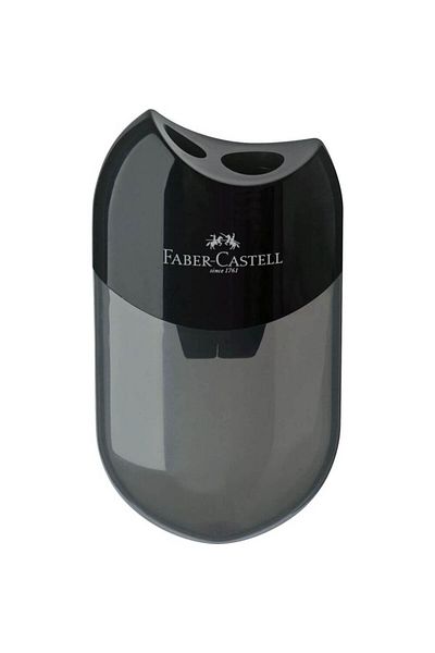 OEM Faber-Castell Double Sharpener with Container – Black | Compact and Durable Pencil Sharpener