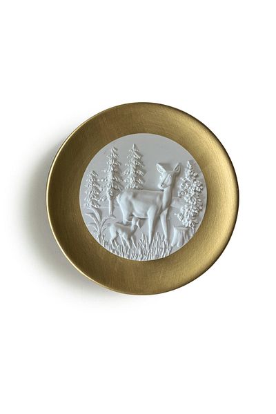 HOME DEKORİSTA Decorative Plate, Decorative Object, Gold Color Plate, Ceylan Decorative Object, Home Decorista