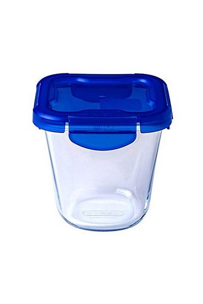 Pyrex Deep Square Food Container with Airtight Lid, Heat Resistant Glass, 12x12cm/0.8L, 'Cook&Go' - Pyrex