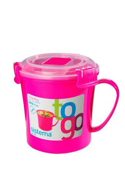 Sistema Plastic Mug with Handle and Microwave Lid To Go, 656 ml