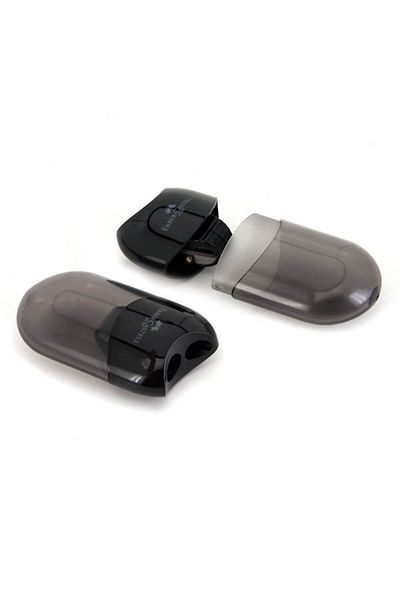OEM Faber-Castell Double Sharpener with Container – Black | Compact and Durable Pencil Sharpener