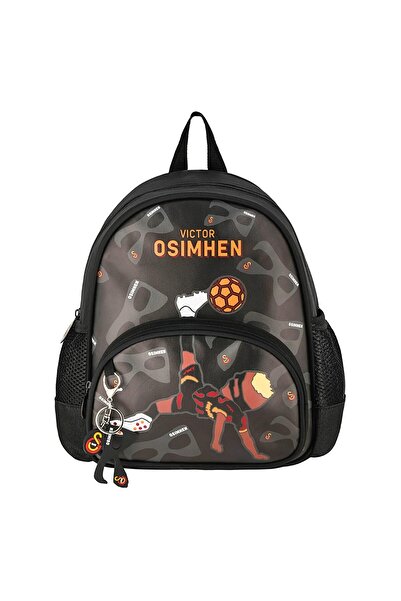 Galatasaray 2 Bölmeli Victor Osimhen Suni Deri Anaokulu Çantası + Beslenme Çantası
