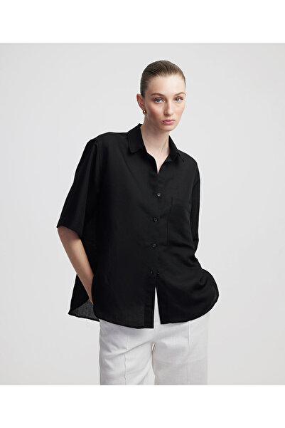 İpekyol Keten karışımlı cepli gömlek