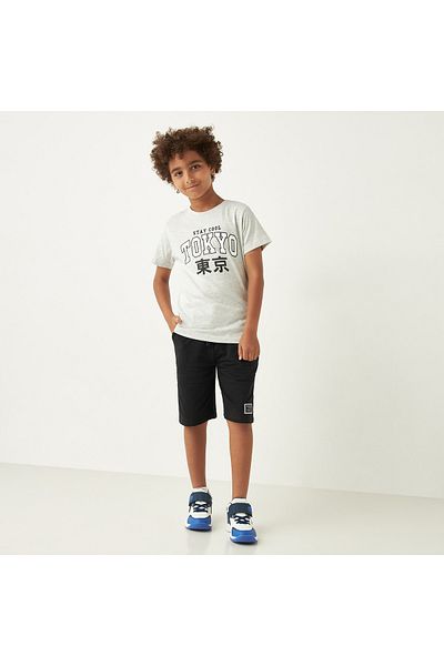 Juniors Graphic Print T-Shirt With Short Sleeves And Crew Neck