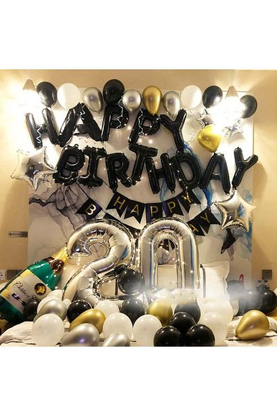 Cymeosh 25-piece Anniversary Set, White/black, Foil/latex