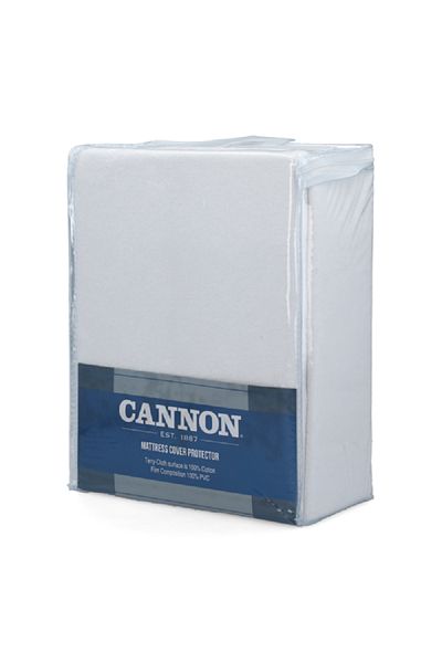 Cannon Polycotton and Non-Woven Fabric Solid King Mattress Protector White