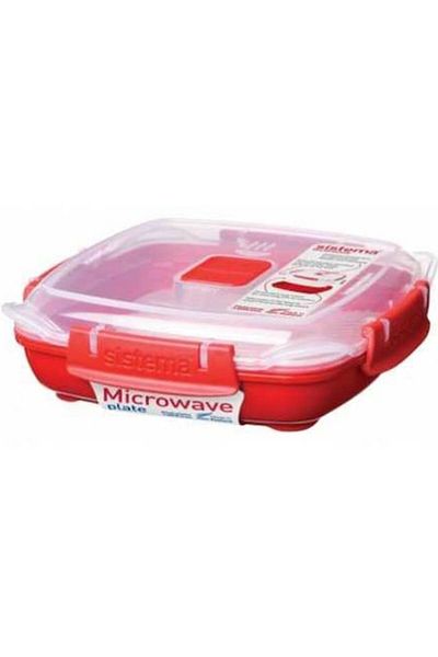 Sistema food container with lid for microwave, rectangular, plastic, 0.44L