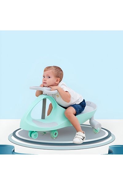 rexa Kids Twist Swing Car – Anti-Rollover Ride-On with PU Wheels for Boys & Girls