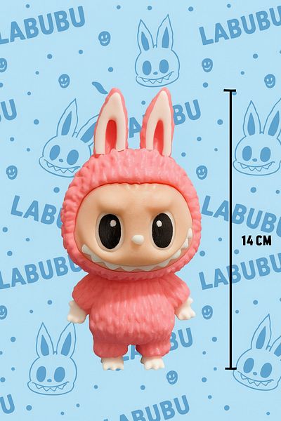 Owl Global Giant Labubu Baby Pink Color 14cm Plastic Figure