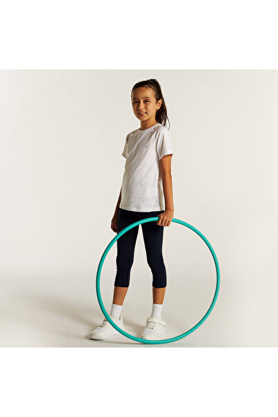 Juniors Solid Crew Neck T-Shirt With Short Sleeves