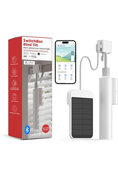 SwitchBot Blind Tilt Motorized Smart Blinds - Solar Powered, Light Sensor, Alexa/Google/Siri
