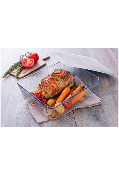 Pyrex Rectangular casserole with lid, Pyrex Cook & Freeze, heat-resistant glass, 22 x 17 x 6 cm, 1.5 L