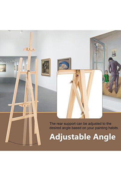 Lumely حامل فني للرسم، خشبي قابل للطي، قماش حتى 150 سم، للرسم، لافتة زفاف