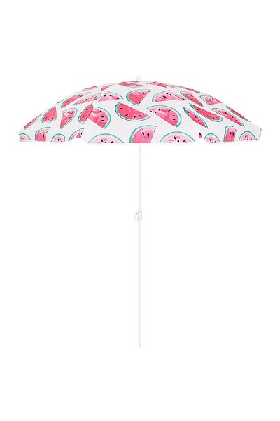 SERSIMO Beach umbrella 160 cm with metal structure, adjustable tilt and transport cover, white and red