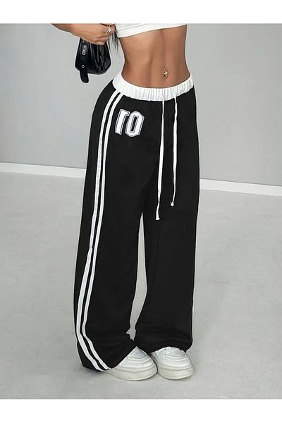 Touz Moda 01 Αριθμός Oversize Φαρδύ Φούτερ με λεπτομέρεια με κορδόνι μέσης