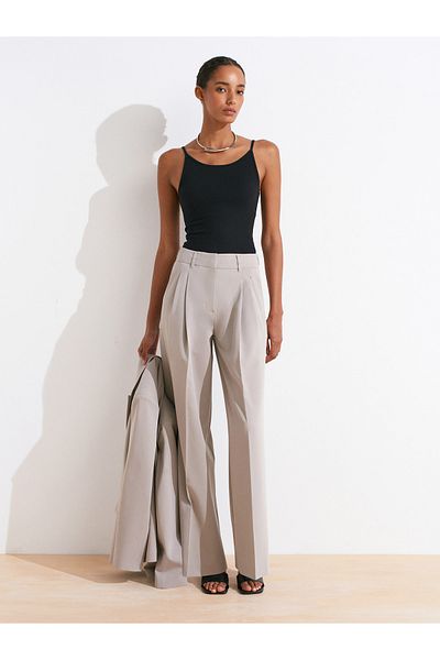 Dilvin 71606 Extra Wide Leg Adjustable Trousers-Grey