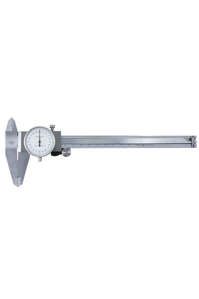 flores Mechanical caliper with clock, measuring range 0 - 150 mm, L-150, accuracy 0.02 mm, made of steel
