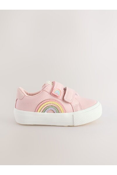 Next Baby Pink Rainbow Patterned Orthopedic Sole Sneakers