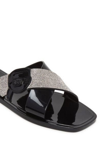 Karl Lagerfeld Women's Flip-flops black KARL LAGERFELD-KL80004S V0S BLACK RUBBER W/SILVER