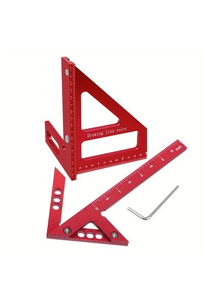 Choice 2Pc Inch Kit A 1/2pc Carpenter Square Protractor and Center Scribe Gauge - Aluminum Center Finder Mi