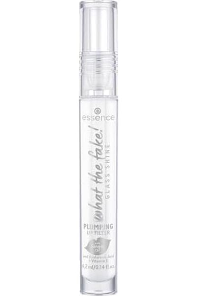 Essence what the fake! Glass Shine Plumping Lip Filler, Lip Booster, No. 01, Transparent