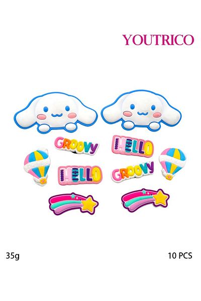 Youtrico 10pcs 3D Cinnamoroll Jibbitz Charms for Kawaii PVC Slipper Ornament