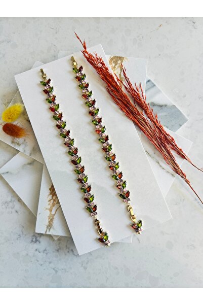 TakıcımMila Taşlı Yaprak Vip Bileklik