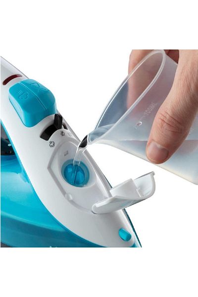 russell Hobbs 1800W Non-Stick Ceramic Plate Steam Iron Blue and White 25580GCC