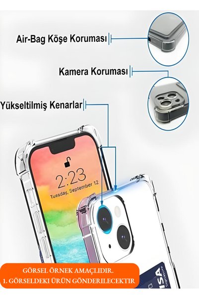 CAYK Oppo A7 / A5S / A12 Compatible Camera Protected Corners with Card Holder Airbag Designs Anti-Shock Transparent
