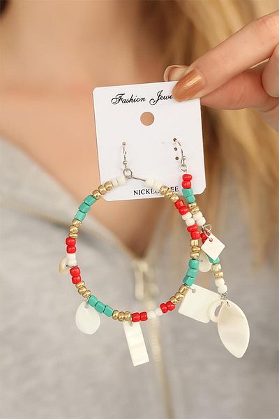 SeyCey.co Beaded Hoop Earrings