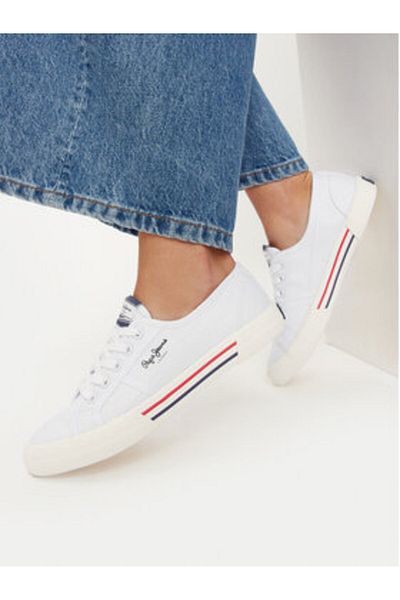 Pepe Jeans Teniși de damă albi PEPE JEANS-PLS31287 800 WHITE