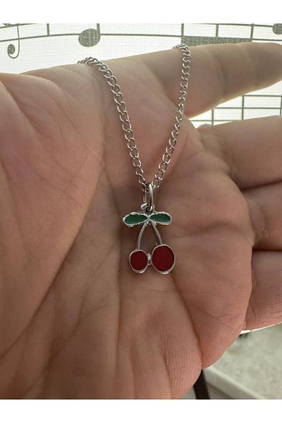 Herşey Nota Vibrant Red Cherry Unisex Necklace – Sweet and Stylish Design