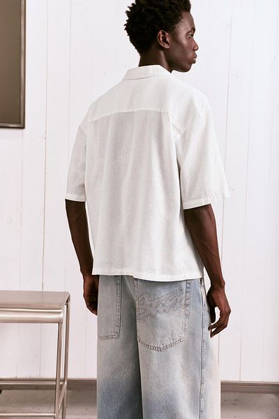 Pull & Bear Linen blend short sleeve shirt