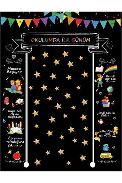 PROMISEBACKDROP2 🎉 “OKULDA İLK GÜNÜM” Renkli Sınıf Panosu – İlk Gün Fotoğraf...