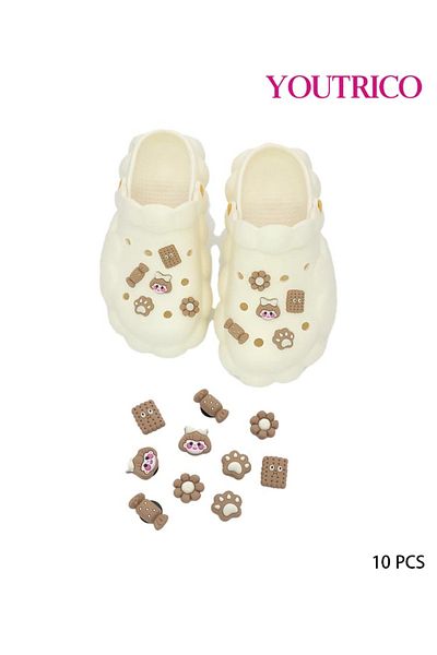 Youtrico 10pcs Cute Cartoon Girl Jibbitz Charms for Kawaii PVC Slipper Ornament