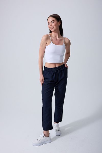 Miss couture Linen Viscose Joggers Double Pocket Relaxed Cut 7/8 Leg Length. Designed for Summer and Spring Months