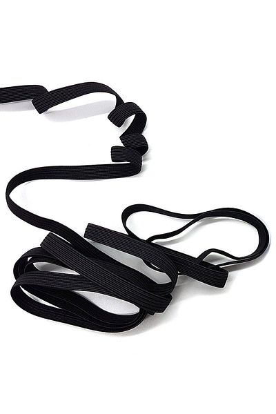 hapshoe Black 6 mm 5 Mt Durable Hard Flat Elastic Ribbon Rubber
