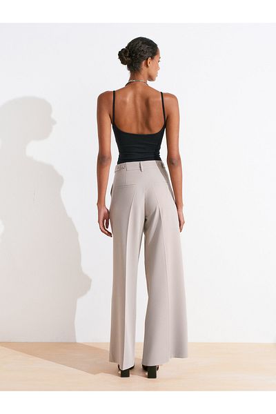 Dilvin 71606 Extra Wide Leg Adjustable Trousers-Grey