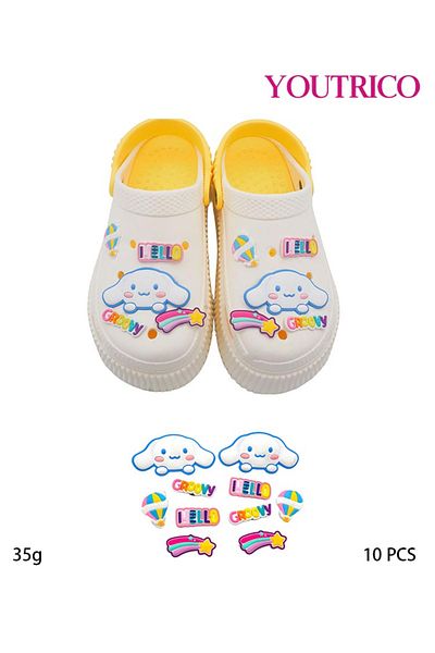 Youtrico 10pcs 3D Cinnamoroll Jibbitz Charms for Kawaii PVC Slipper Ornament