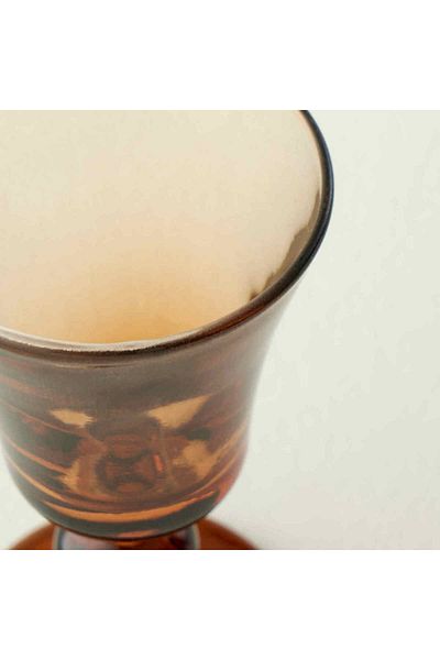 Bella Maison Colored 6-Piece Footed Coffee Side Water Glass Amber (47 Cc)