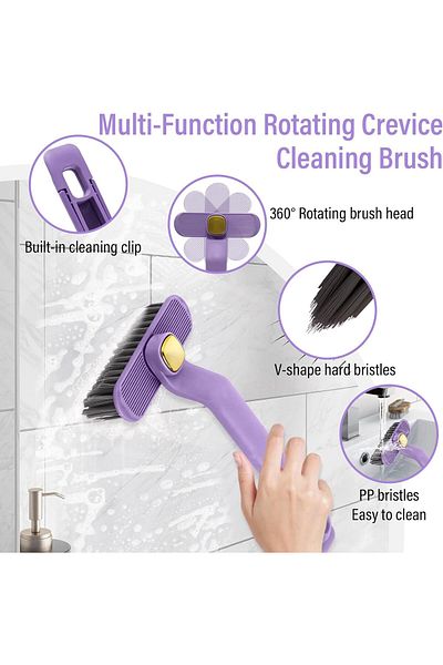DELPI Set of 2 narrow space cleaning brushes and 2 cleaning brushes with tweezers, For joints, kitchen, bathroom