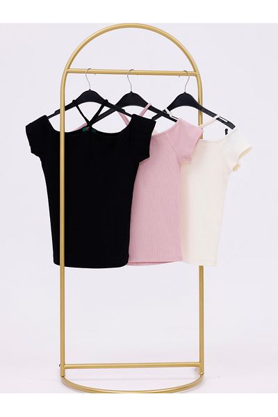 veira Women's Off Shoulder Halter Neck Crop Blouse – Cotton Summer Model (4 Color Options)